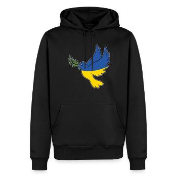 Ukrainische Friedenstaube - Männer Premium Bio Hoodie - Schwarz - Vorne - Nico (187cm)