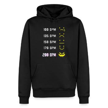 Music Techno Rave Acid House EDM Hardstyle 200 BPM - Men’s Premium Organic Hoodie - black - Front - Nico (187cm)