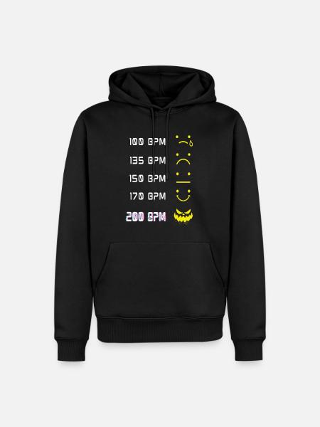 Musik Techno Rave Acid House EDM Hardstyle 200 BPM - Herre Premium økologisk hoodie - sort