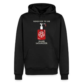 N’oubliez pas de remettre une blague athée sataniste à - Sweat à capuche Premium bio Homme - noir - Devant - Nico (187cm)