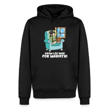 Wachsen Sie Beinhaare für Wärme Haarige Feministin - Männer Premium Bio Hoodie - Schwarz - Vorne - Nico (187cm)