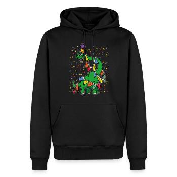 Fête d’anniversaire Dino - Sweat à capuche Premium bio Homme - noir - Devant - Nico (187cm)
