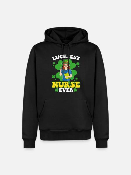 The happiest nurse Irish St. - Men’s Premium Organic Hoodie - black