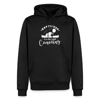 Le bonheur est une journée passée en canoë-kayak - Sweat à capuche Premium bio Homme - noir - Devant - Nico (187cm)