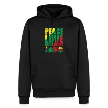 Peace Love Schafkopf Kartenspiel Spielkarte - Männer Premium Bio Hoodie - Schwarz - Vorne - Nico (187cm)