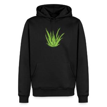 Aloe Vera Creme Kosmetik Natur - Männer Premium Bio Hoodie - Schwarz - Vorne - Nico (187cm)