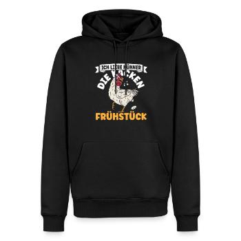 Ich liebe Hühner Frühstück - Männer Premium Bio Hoodie - Schwarz - Vorne - Nico (187cm)
