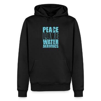 Paix, Amour, Eau, Aérobic, Santé - Sweat à capuche Premium bio Homme - noir - Devant - Nico (187cm)