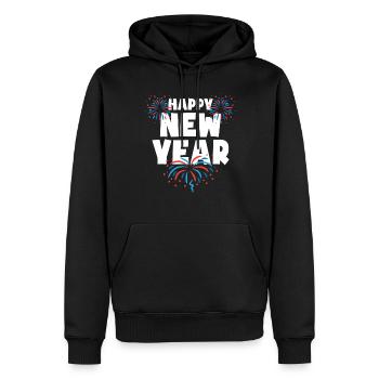 Happy New Year - Männer Premium Bio Hoodie - Schwarz - Vorne - Nico (187cm)