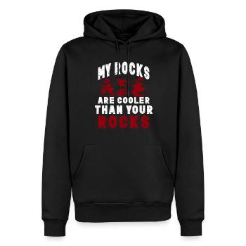 Collectionneur de roches Géologie Géologue lapidaire Minéral - Sweat à capuche Premium bio Homme - noir - Devant - Nico (187cm)
