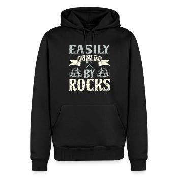 Collectionneur de roches Géologie Géologue lapidaire Minéral - Sweat à capuche Premium bio Homme - noir - Devant - Nico (187cm)