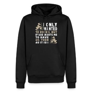 Collectionneur de roches Géologie Géologue lapidaire Minéral - Sweat à capuche Premium bio Homme - noir - Devant - Nico (187cm)