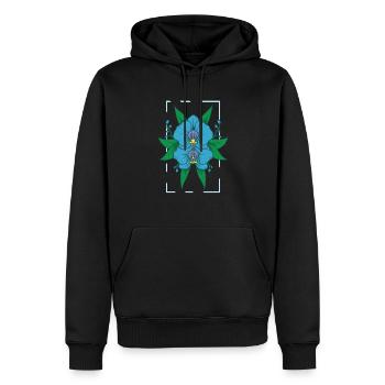fleur, plante, orchidée, fleur, plante - Sweat à capuche Premium bio Homme - noir - Devant - Nico (187cm)