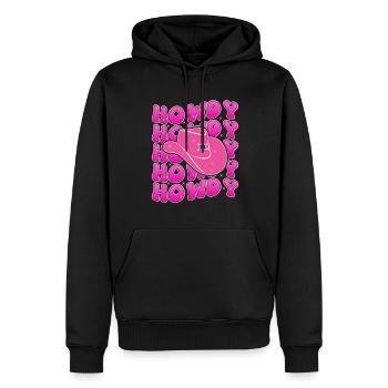 Groovy Howdy Rodeo Pays de l’Ouest Sud - Sweat à capuche Premium bio Homme - noir - Devant - Nico (187cm)