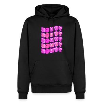Groovy Howdy Rodeo Pays de l’Ouest Sud - Sweat à capuche Premium bio Homme - noir - Devant - Nico (187cm)