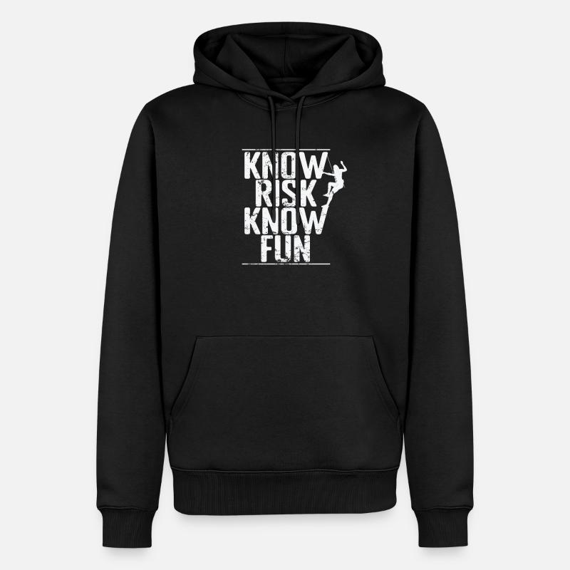 Know Risk Know Fun Bouldering - Men’s Premium Organic Hoodie - black