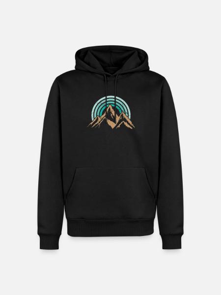 Hiking Mountains Retro Style - Men’s Premium Organic Hoodie - black