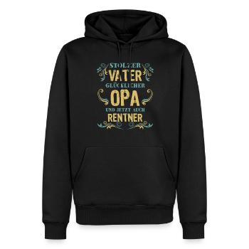 Stolzer Vater Opa Rentner - Männer Premium Bio Hoodie - Schwarz - Vorne - Nico (187cm)