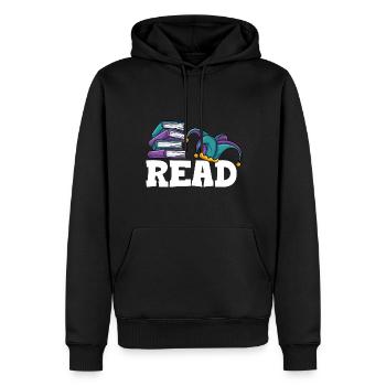 Lesen - Männer Premium Bio Hoodie - Schwarz - Vorne - Nico (187cm)