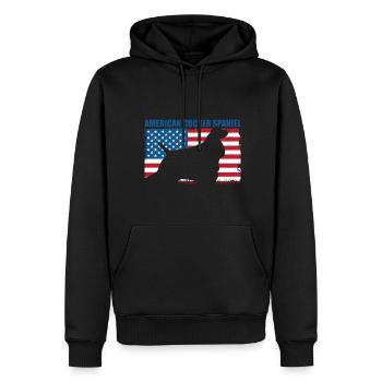 Cocker Spaniel américain - Sweat à capuche Premium bio Homme - noir - Devant - Nico (187cm)