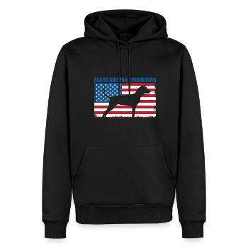 Black and Tan Coonhound - Men’s Premium Organic Hoodie - black - Front - Nico (187cm)