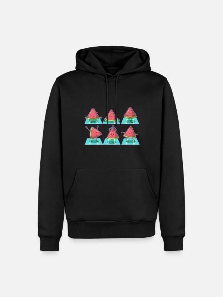 Yoga de la pastèque - Sweat à capuche Premium bio Homme - noir