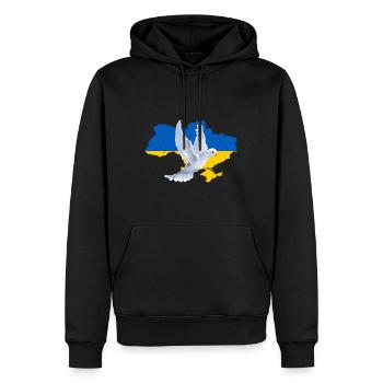 Map Ukrain - Sweat à capuche Premium bio Homme - noir - Devant - Nico (187cm)