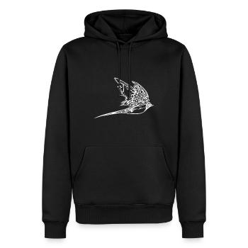 Hirondelle élégante en vol - Sweat à capuche Premium bio Homme - noir - Devant - Nico (187cm)