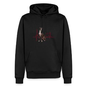 Herzschlag-Geschenk für Hunde - Männer Premium Bio Hoodie - Schwarz - Vorne - Nico (187cm)