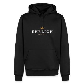 Ehrlich Original Familienlogo - Männer Premium Bio Hoodie - Schwarz - Vorne - Nico (187cm)