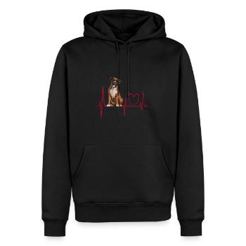 Cadeau Heartbeat pour chiens - Sweat à capuche Premium bio Homme - noir - Devant - Nico (187cm)