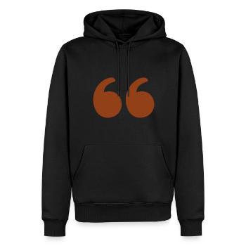 Anführungsstriche Unten Satzzeichen - Männer Premium Bio Hoodie - Schwarz - Vorne - Nico (187cm)