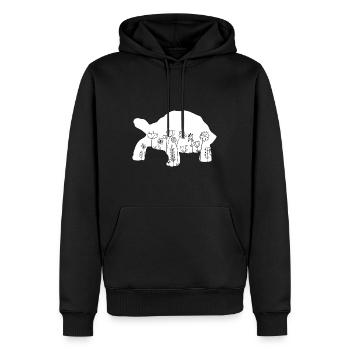 Mignon Tortue Amoureux Fleurs Animales Floral - Sweat à capuche Premium bio Homme - noir - Devant - Nico (187cm)