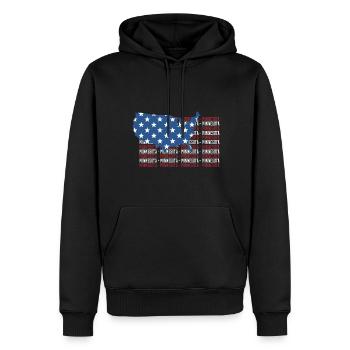 American FLAG MINNESOTA city - Patriotic Gift - Men’s Premium Organic Hoodie - black - Front - Nico (187cm)