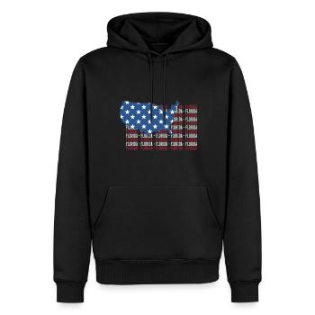 American FLAG FLORIDA city - Patriotic Gift - Men’s Premium Organic Hoodie - black - Front - Nico (187cm)
