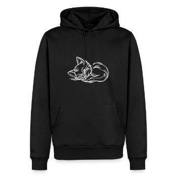 Mignon chaton endormi mignon - Sweat à capuche Premium bio Homme - noir - Devant - Nico (187cm)