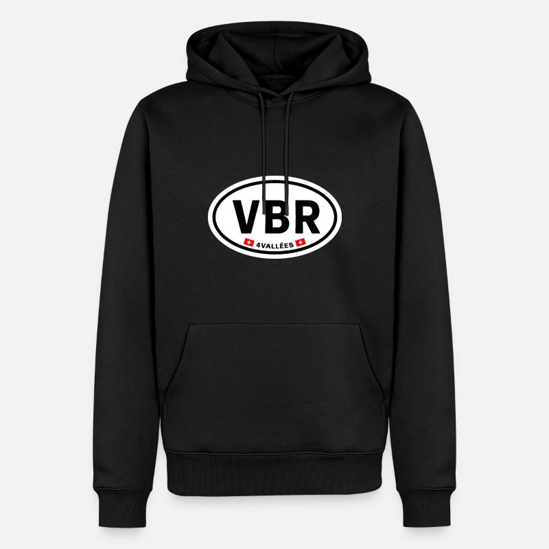 VBR Verbier - Männer Premium Bio Hoodie - Schwarz