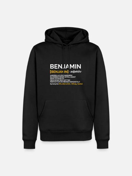 Benjamin - Männer Premium Bio Hoodie - Schwarz