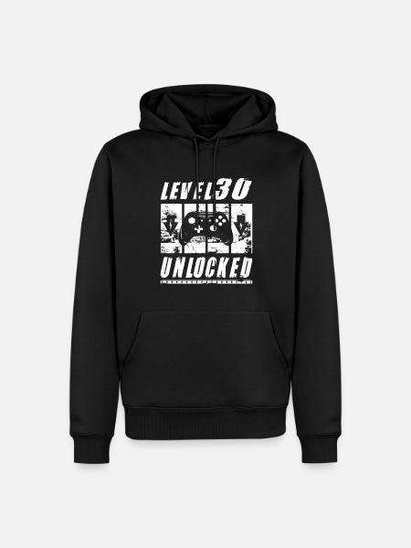 30 ans d’anniversaire Rétro Niveau 30 débloqué - Sweat à capuche Premium bio Homme - noir