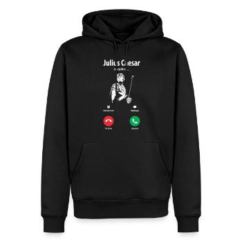 Jules César Rome Italie Empire romain - Sweat à capuche Premium bio Homme - noir - Devant - Nico (187cm)