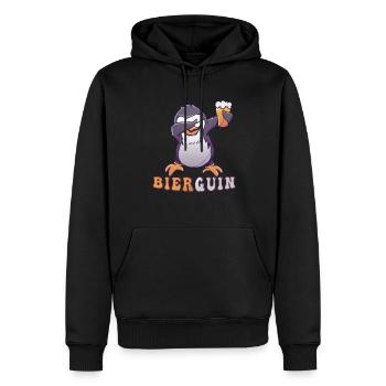Bierguin Bier Pinguin Saufen Party Biertrinker - Männer Premium Bio Hoodie - Schwarz - Vorne - Nico (187cm)
