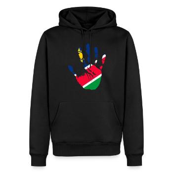 Namibie - Sweat à capuche Premium bio Homme - noir - Devant - Nico (187cm)
