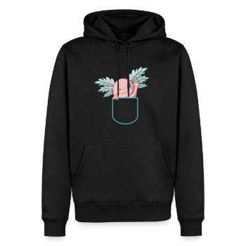 Axolotl Kawaii Lustige Mexikanische Axolotl - Männer Premium Bio Hoodie - Schwarz - Vorne - Nico (187cm)