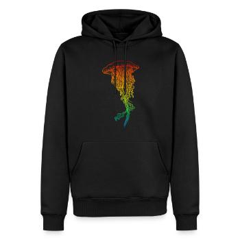 Qualle - Männer Premium Bio Hoodie - Schwarz - Vorne - Nico (187cm)