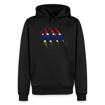Gambie - Sweat à capuche Premium bio Homme - noir - Devant - Nico (187cm)
