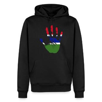 Gambie - Sweat à capuche Premium bio Homme - noir - Devant - Nico (187cm)
