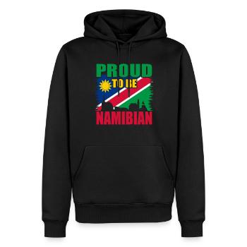 Namibie - Sweat à capuche Premium bio Homme - noir - Devant - Nico (187cm)