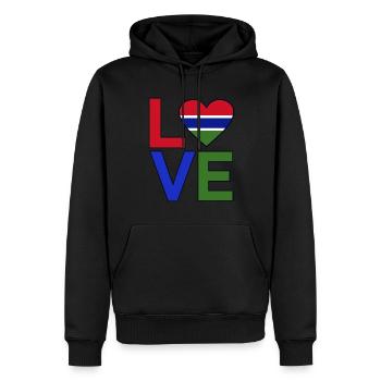 Gambie - Sweat à capuche Premium bio Homme - noir - Devant - Nico (187cm)