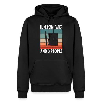 Stylo & Papier - Sweat à capuche Premium bio Homme - noir - Devant - Nico (187cm)