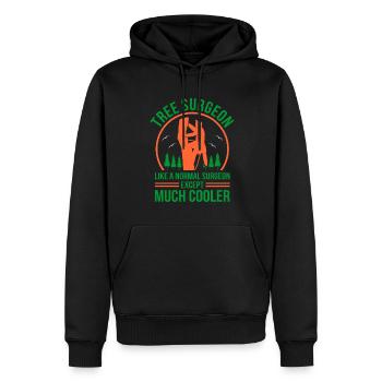 Funny Aborist Chainsaw Gift - Men’s Premium Organic Hoodie - black - Front - Nico (187cm)